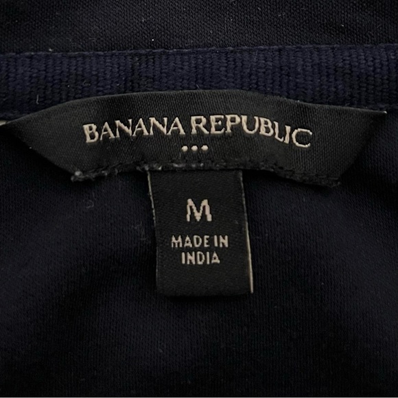Banana Republic Cotton Quarter Zip Pullover in Navy Blue - Size M - Picture 3 of 4